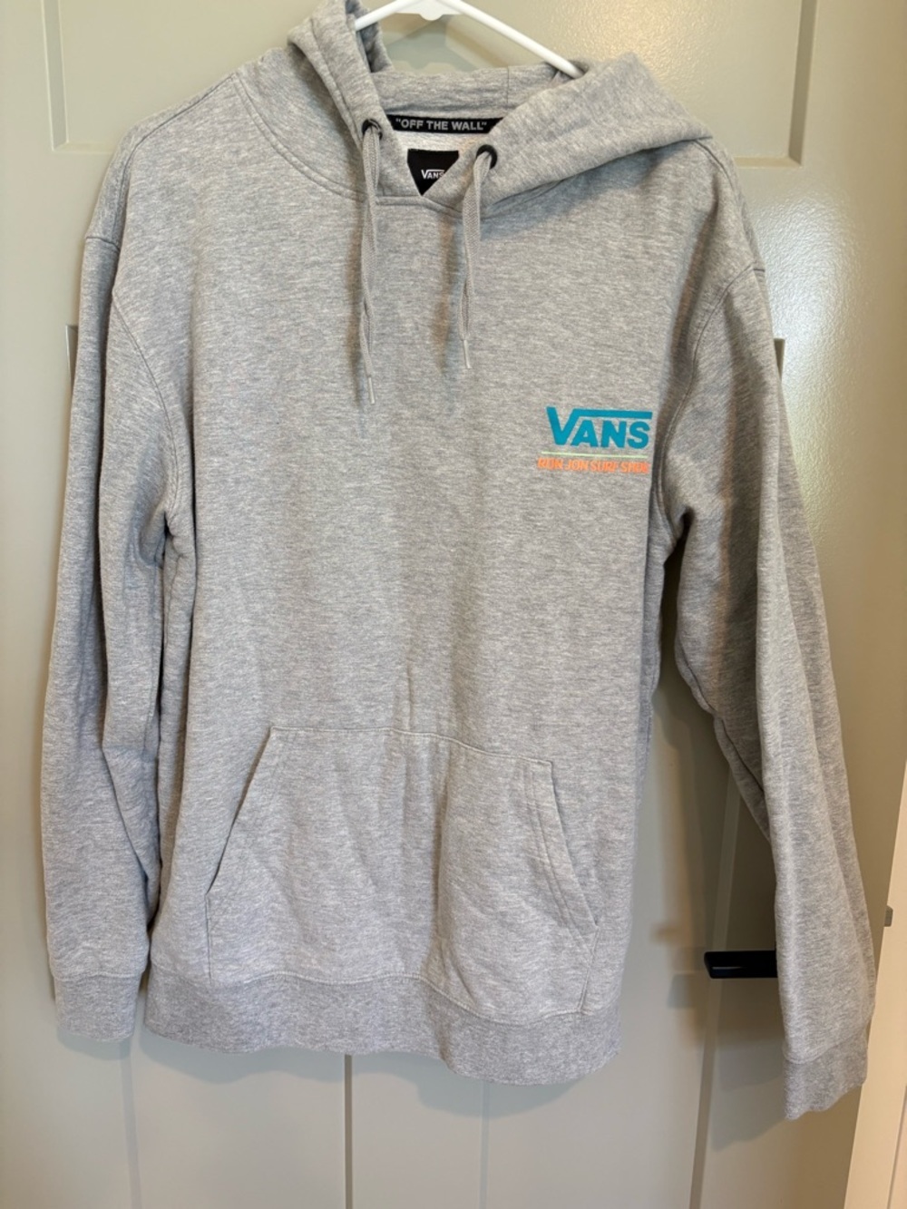 Vans Gray Crewneck Hoodie with Teal and Orange Logo